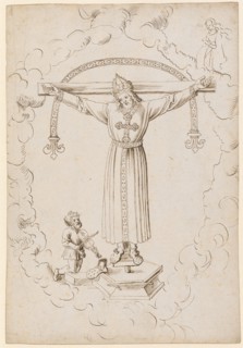 The miraculous image of the Volto Santo in Lucca, c. 1510, feather in black-brown, page: 30.9 x 21