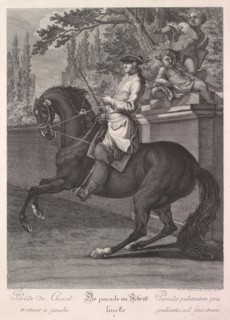 The parade in the step left, 1734, etching, sheet: 59.7 x 44 cm |, Plate: 54.5 x 39.3 cm, U.l.,
