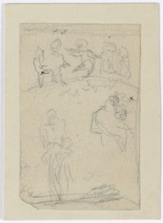 Copy after Arnold Böcklin's lost design for the painting Meadow Spring, pencil, sheet: 6.5 x 4.2