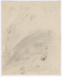 Sketch after the composition begun by Böcklin, later rejected Composition Liebesfrühling, 1868,