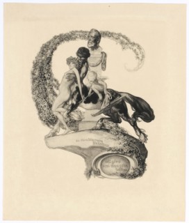 Ex libris for Walther Heinisch, photo engraving, plate: 13.5 x 11 cm |, Leaf: 16.6 x 14 cm,
