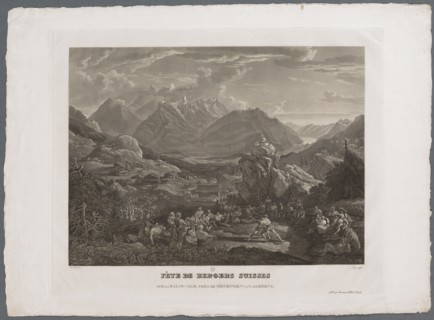 The Swinging Festival on Balisalp, after 1823, aquatint on thick vellum, folio: 54 x 74.5 cm |,
