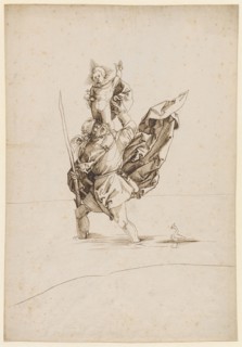 St. Christopher, 1st half of the 16th century, feather in brown, sheet: 31.1 x 21.6 cm, unsigned,