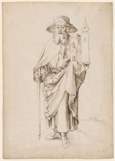 St. Sebald, 1st half of the 16th century, feather in brown, sheet: 31.1 x 22.1 cm, unsigned,