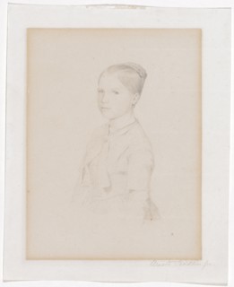 Portrait of Bertha Böcklin, 1848/49, pencil, sheet: 26.1 x 21.1 cm, unmarked, Anonym, 19. Jh.