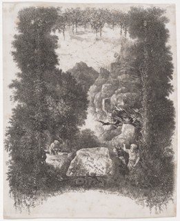 Frontispiece for Fables et Contes by Hippolyte de Thierry-Faletans, 1868, quill lithograph, sheet: