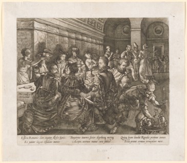The Feast of Sextus Tarquinius, 1578/79, copperplate, plate: 21 x 25 cm |, Leaf: 26.2 x 29.9 cm, l