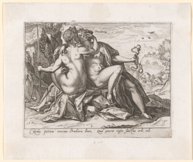 Justitia and Prudentia, c. 1582, copperplate, plate: 16.2 x 20.7 cm |, Sheet: 21.9 x 26.1 cm,