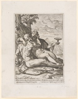 Honor and Opulentia (Honor and Wealth), 1582, copperplate, plate: 20.1 x 14.2 cm |, Leaf: 27.3 x 21