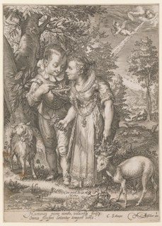 Spring, 1601 (print before 1652), copperplate engraving, sheet: 22.3 x 15.9 cm (trimmed within the