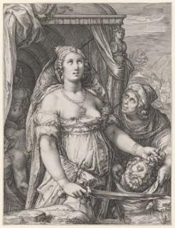 Judith with the head of Holofernes, c. 1595, copperplate engraving, sheet: 26.5 x 20.1 cm (trimmed