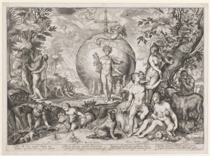 The Golden Age, 1620, copperplate, plate: 30.5 x 42.2 cm |, Leaf: 32.1 x 43.6 cm, U.M., designated: