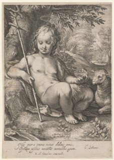 Johannesknabe, c. 1597, copperplate, plate: 20.5 x 14.5 cm |, Leaf: 20.7 x 14.5 cm, U. M.