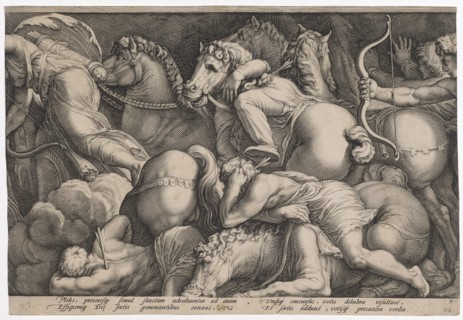 The punishment of Niobe (second plate), 1594, copperplate, sheet: 26.3 x 38.4 cm (trimmed within