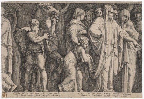 The punishment of Niobe (sixth plate), 1594, copperplate engraving, sheet: 26.1 x 38.5 cm (trimmed
