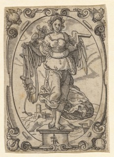 Printer's mark of Theodosius Rihel, woodcut, leaf: 6.4 x 4.6 cm, Tobias Stimmer, Schaffhausen