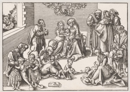 Holy Family, c. 1509/10, woodcut, sheet: 23.3 x 33.4 cm, U. M. inscribed: LC, next to winged snake,