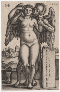 Death and Girl, 1547, copperplate engraving, II, folia: 7.5 x 4.9 cm, O. l., monogrammed: HSB [lig