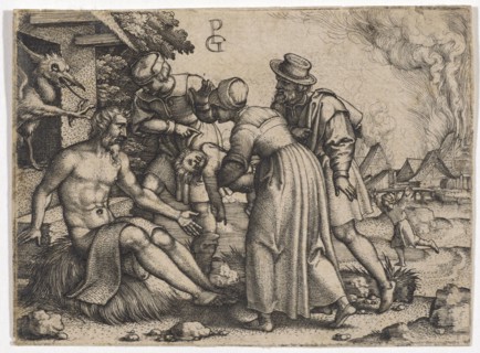 Job, copperplate, sheet: 6.4 x 8.7 cm, O. monogrammed: GP [ligated], Georg Pencz, Nürnberg um