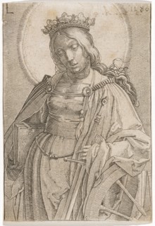 The hl., Catherine of Alexandria, 1520, etching and copperplate engraving, sheet: 11.1 x 7.7 cm, O.