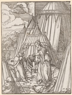 Judith in the camp of Holofernes, c. 1515, woodcut, second condition, folia: 17.9 x 13.5 cm, U. r.,