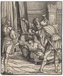Suicide of the Lucretia, around 1515, woodcut, second condition, sheet: 16.8 x 14 cm, O. r.,