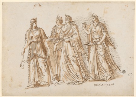 Part of the so-called Borghesian Twelve-God-Reliefs (today Louvre, Paris), 1541/47, feather in