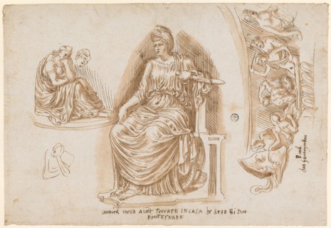 Cesian Antiquities: so-called Dacia capta in profile to the right (Rome, Conservatory Palace),