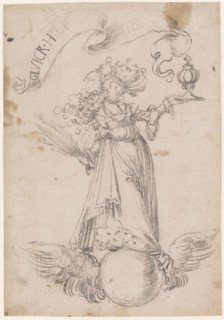 Fortuna, black chalk, sheet: 30.6 x 21.4 cm, O. inscribed in the bookmark: GLVICK HILF, MIR,