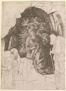 Adoration of the Child in the Cave, Copperplate, Leaf, Picture: 39.2 x 28.5 cm, Not Specified,
