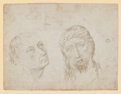 Christ's head with a crown of thorns and the head of a staring man, 2nd half of the 15th century,