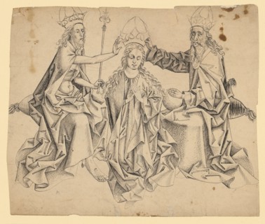 The Coronation of Mary, end of the 15th century, feather in black, leaf: ca. 21 x 25.3 cm (edges