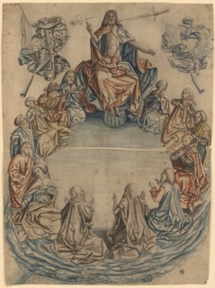 Christ as Judge of the World with the Apostles and Mary, 3rd quarter of the 15th century, pen and