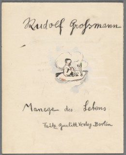 Design for the title page for Manege des Lebens, 1922, pen in black collided with a brush, black
