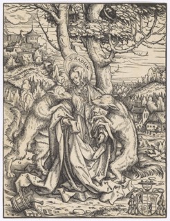 The hl., Radiana, woodcut, leaf: 20.6 x 15.7 cm, inscribed in the gloriole: S.RADIAN, u, ., l, .,