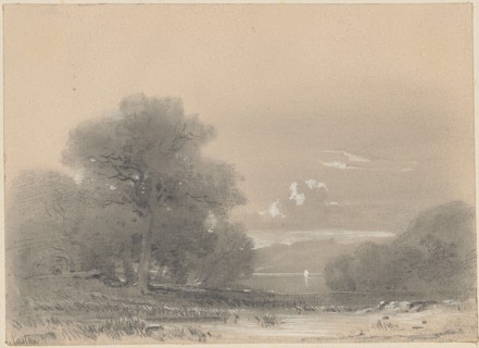 Seascape, Pencil, white scraped, Leaf: 9.5 x 13.1 cm, U. l., Signed in pencil: Castan, Gustave