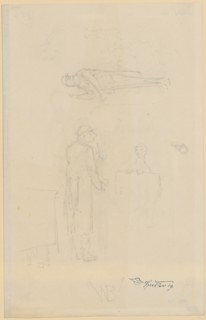 Study sheet with two conductors, pencil, sheet: 32.6 x 20.9 cm, U. M. inscribed: NB [with two