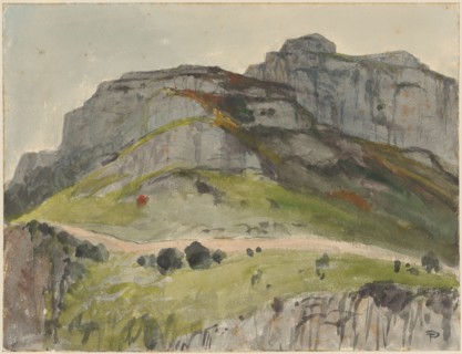 Rocky top and slopes near Positano, watercolor over pencil, folia: 24.1 x 31.7 cm, U. r.,