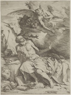 Jusepe de Ribera, Spanish, 1590-1652, Saint Jerome, 17th century, etching printed in black ink on