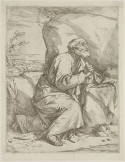 Jusepe de Ribera, Spanish, 1590-1652, Saint Peter, 1621, etching printed in black ink on laid