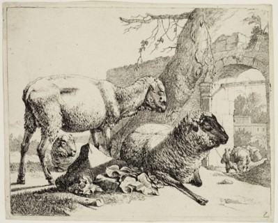 Johann Heinrich Roos, German, 1631-1685, Muleteer under the Gateway, 17th century, etching printed