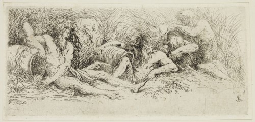 Salvator Rosa, Italian, 1615-1673, Five River Gods, 17th century, etching printed in black ink on