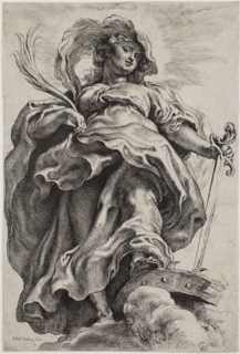 Peter Paul Rubens, Flemish, 1577-1640, Saint Catherine of Alexandria, ca. 1620, etching and
