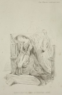 Ary Scheffer, French, 1795-1858, Marguerite, 19th century, etching printed in black ink on laid