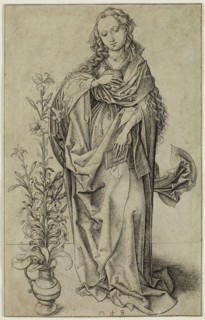 Martin Schongauer, German, 1450-1491, The Virgin of the Annuciation, between 1490 and 1491,
