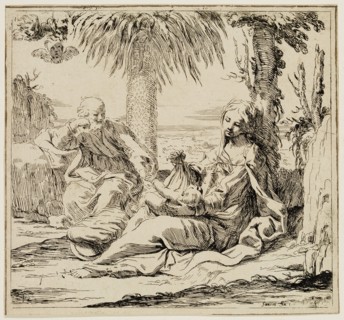 Elizabetta Sirani, Italian, 1638-1665, Rest on the Flight into Egypt, mid-17th century, etching and