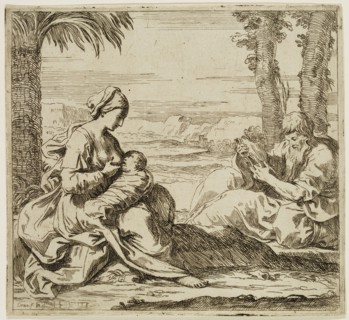 Elizabetta Sirani, Italian, 1638-1665, Rest on the Flight into Egypt, mid-17th century, etching
