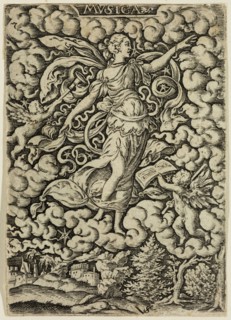 Virgil Solis, German, 1514-1562, Music, mid-16th century, engraving printed in black ink on laid