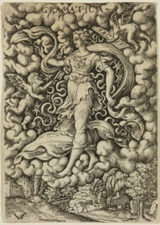 Virgil Solis, German, 1514-1562, Grammar, mid-16th century, engraving printed in black ink on laid