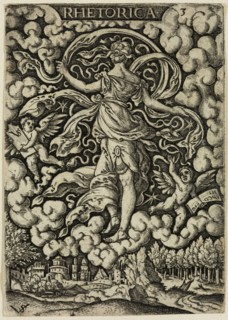 Virgil Solis, German, 1514-1562, Rhetoric, mid-16th century, engraving printed in black ink on laid